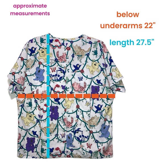 EUC BARCO Unisex Medium "Hang in there!" Scrub Top Animals 11098 - Picture 3 of 6